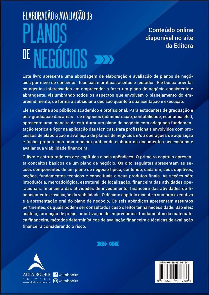 Elaboração e Avaliação De Planos De Negócios: