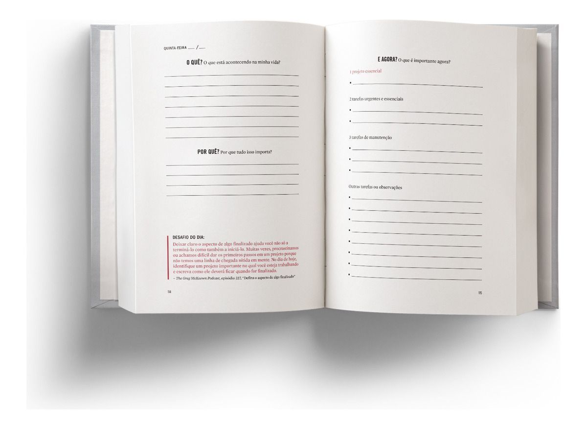O Planner do Essencialismo - Um Guia de 90 Dias Para Realizar Mais Fazendo Menos