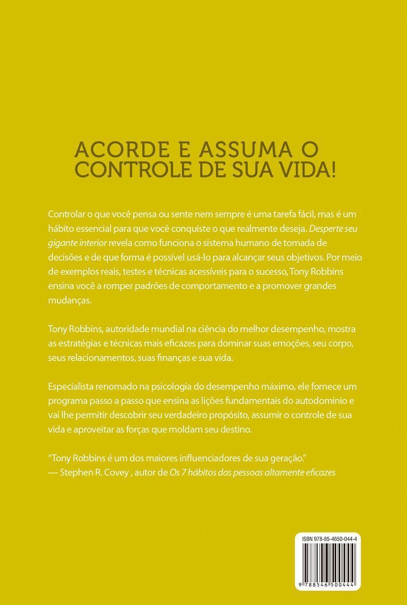 Desperte o Seu Gigante Interior - Como assumir o controle de tudo em sua vida